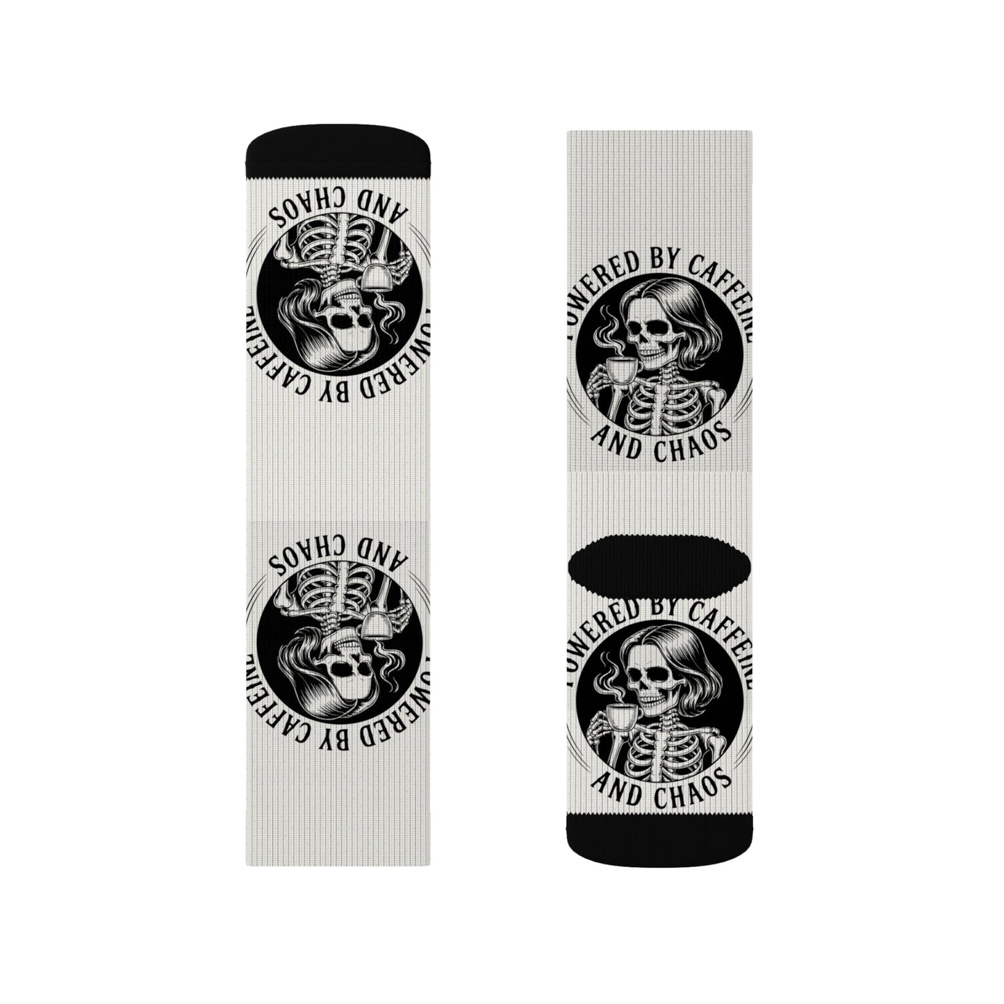 Powered by Caffeine and Chaos Crew Socks