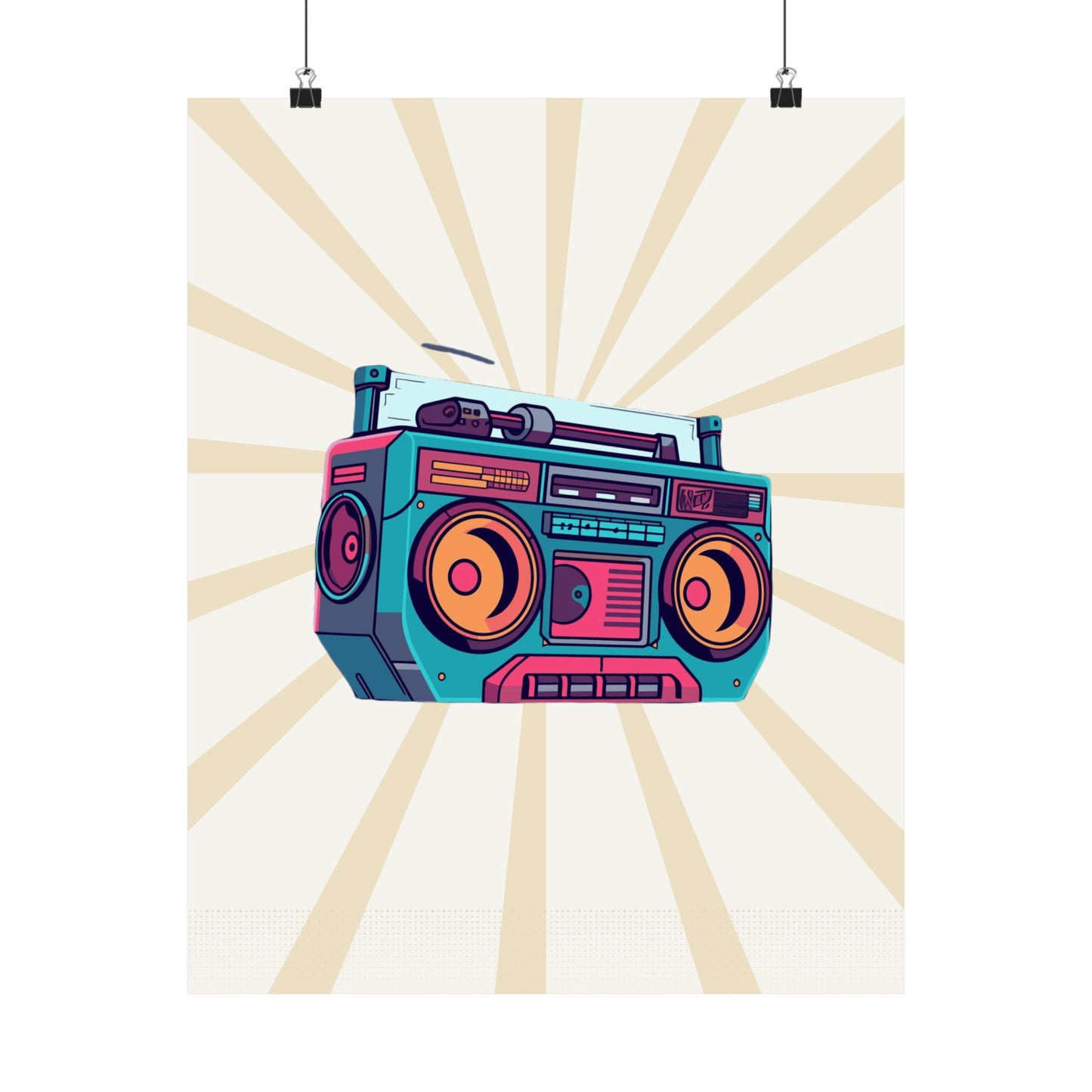 Retro Boombox Retro Poster