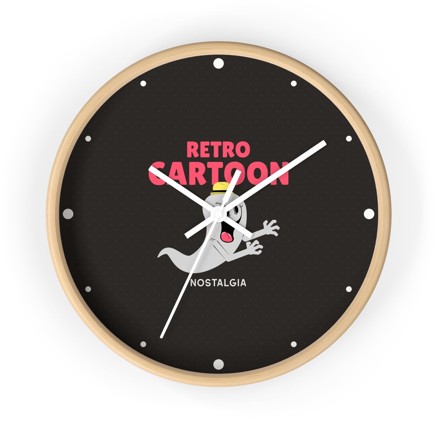 Retro Cartoon Ghost Wall Clock