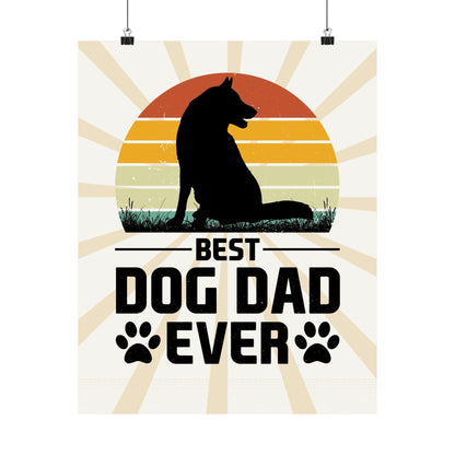 Best Dog Dad Ever Retro Poster