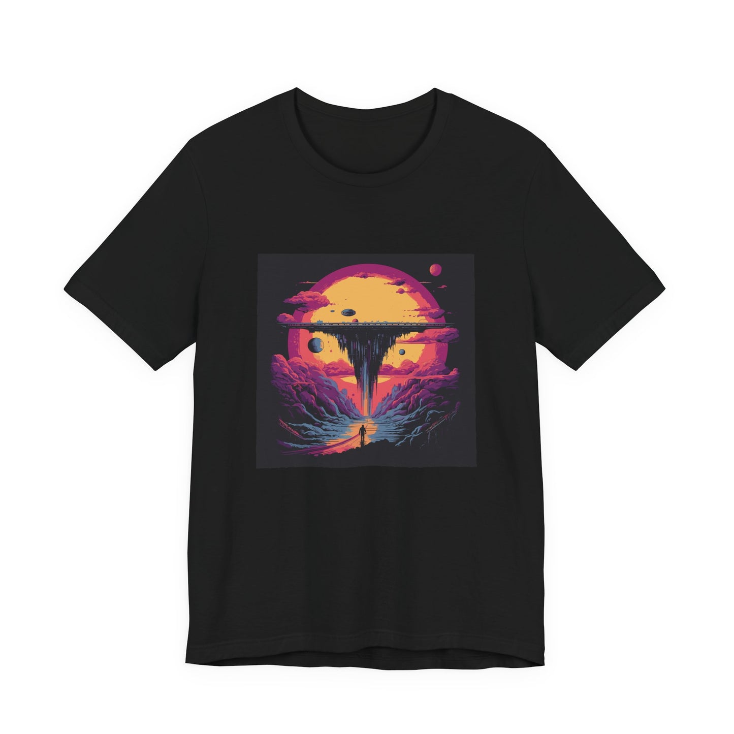 The Abduction retro vintage art unisex t-shirt with ufo abduction design