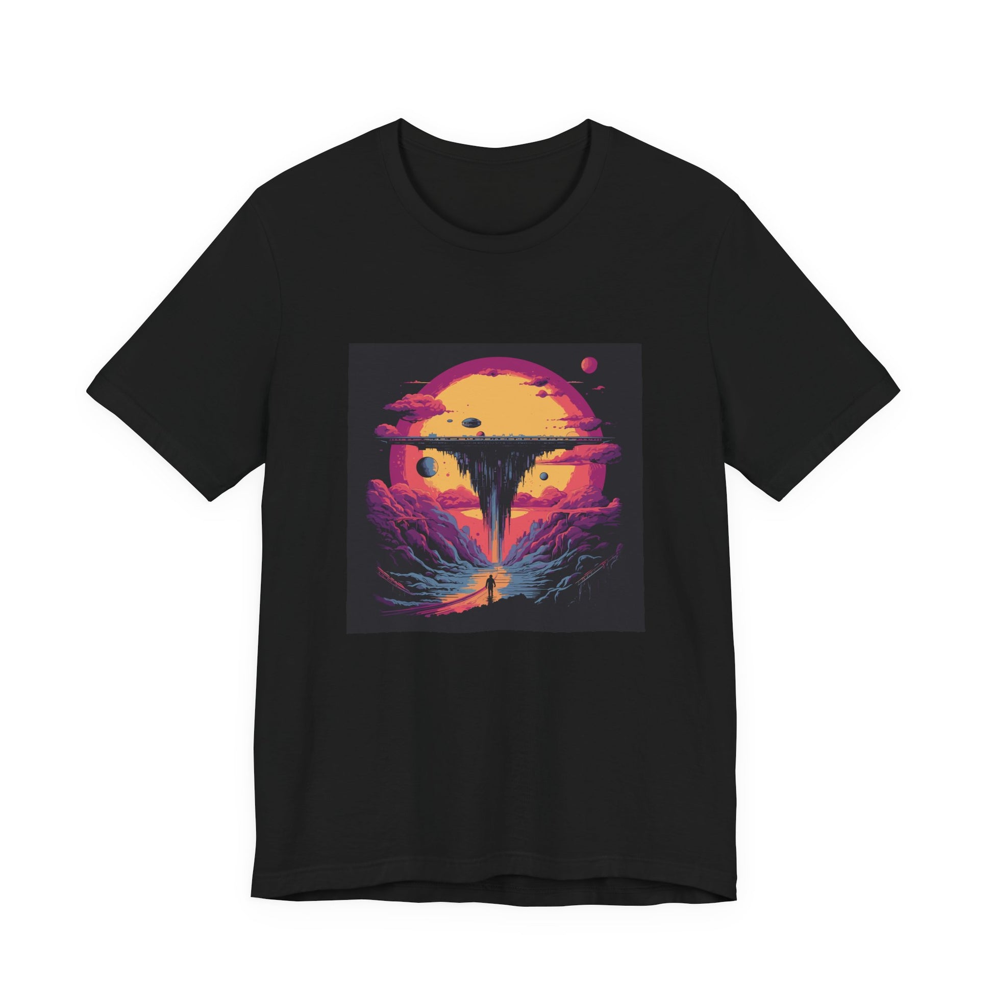 The Abduction retro vintage art unisex t-shirt with ufo abduction design