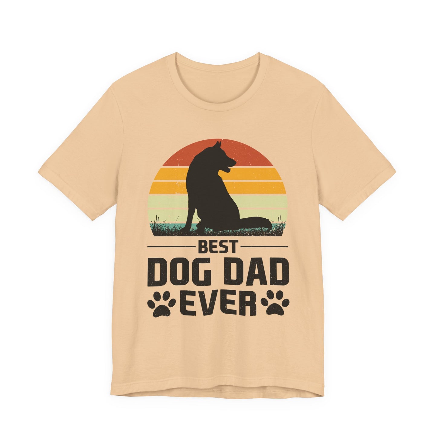Best Dog Dad Ever Retro Sunset Tee