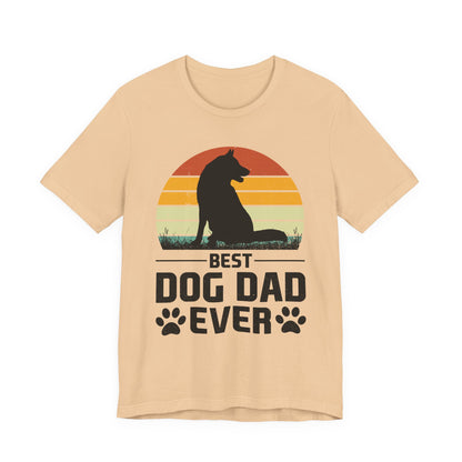 Best Dog Dad Ever Retro Sunset Tee