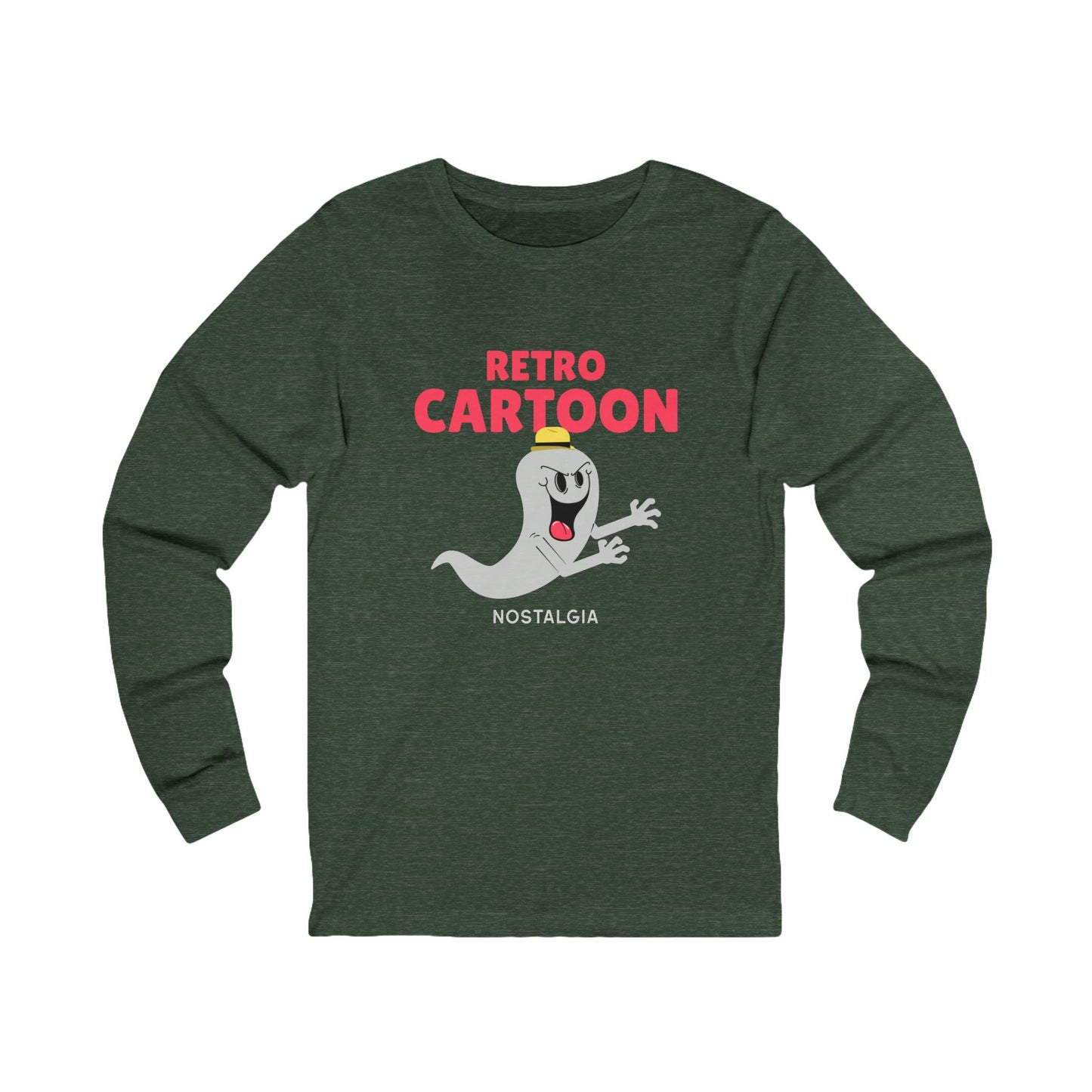 Retro Cartoon Ghost Long Sleeve Tee