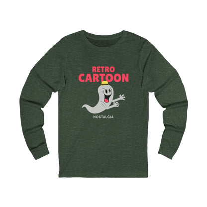 Retro Cartoon Ghost Long Sleeve Tee