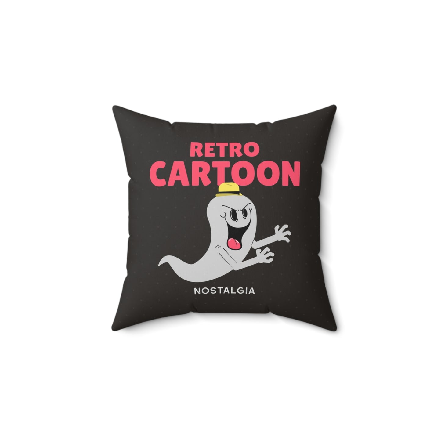 Retro Cartoon Ghost Throw Pillow