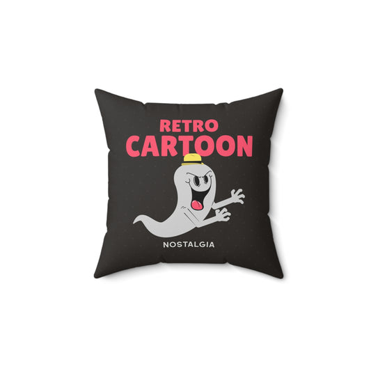 Retro Cartoon Ghost Throw Pillow