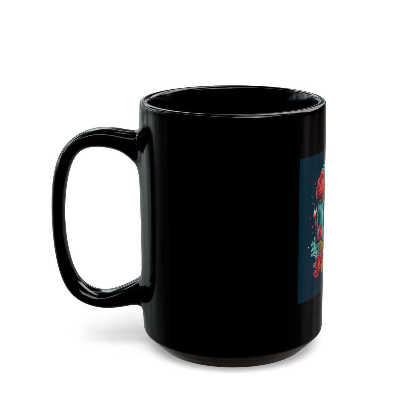 Soda & Roses Black Mug