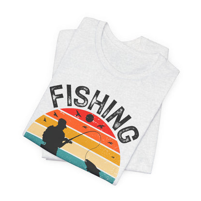 Fishing Is My Best Therapy Retro Sunset Tee