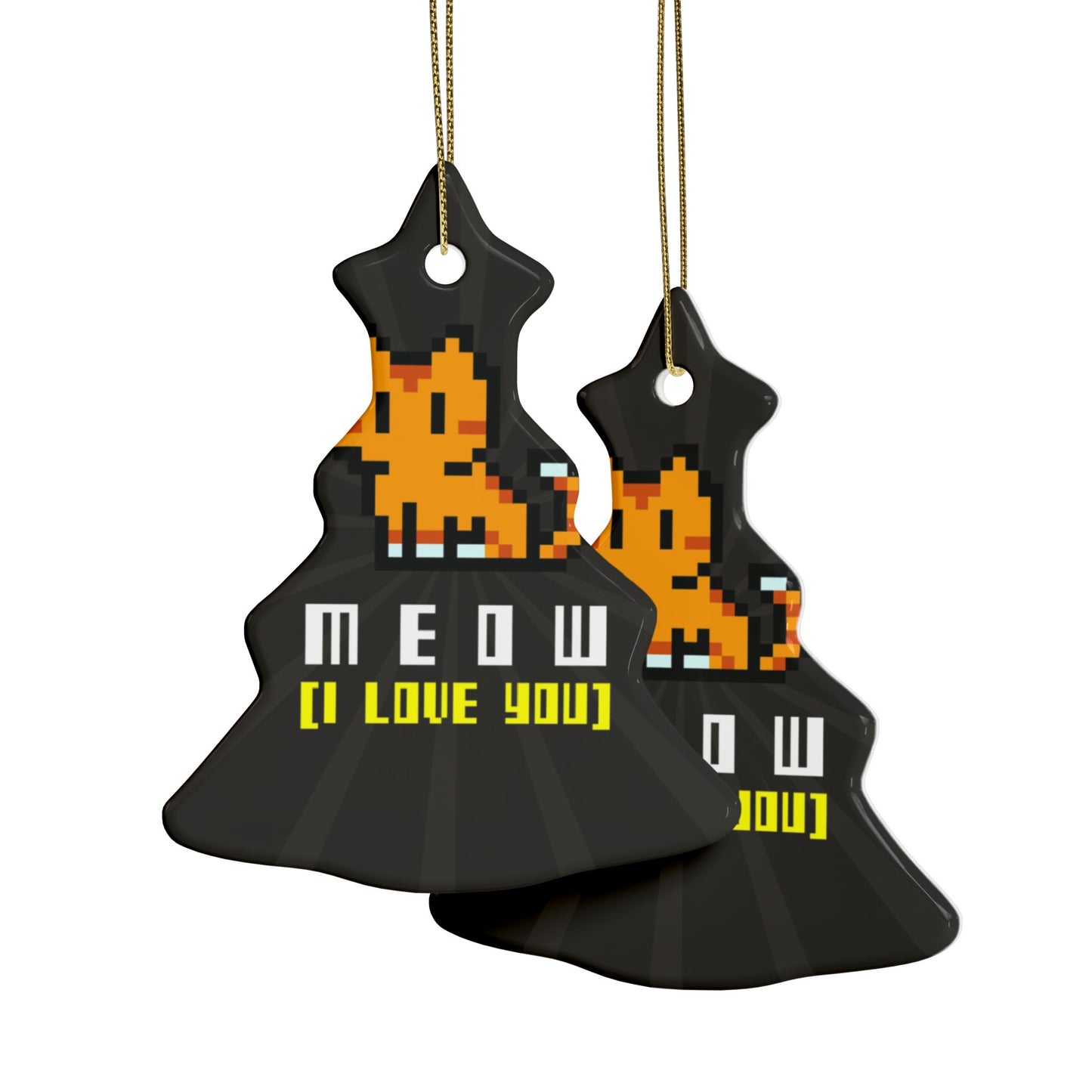 MEOW (I Love You) Ceramic Ornament