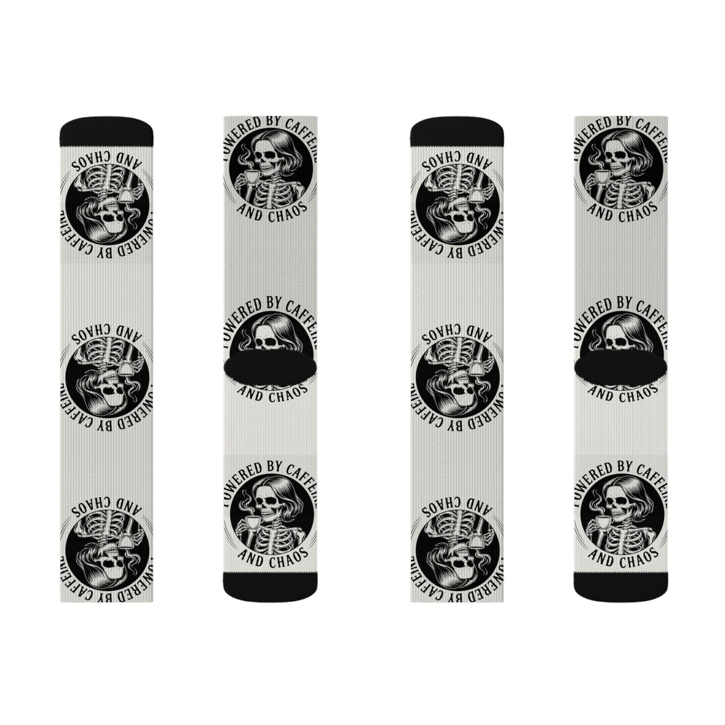 Powered by Caffeine and Chaos Crew Socks