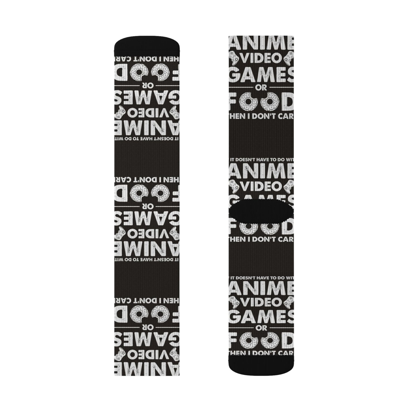 Anime, Video Games, or Food Crew Socks