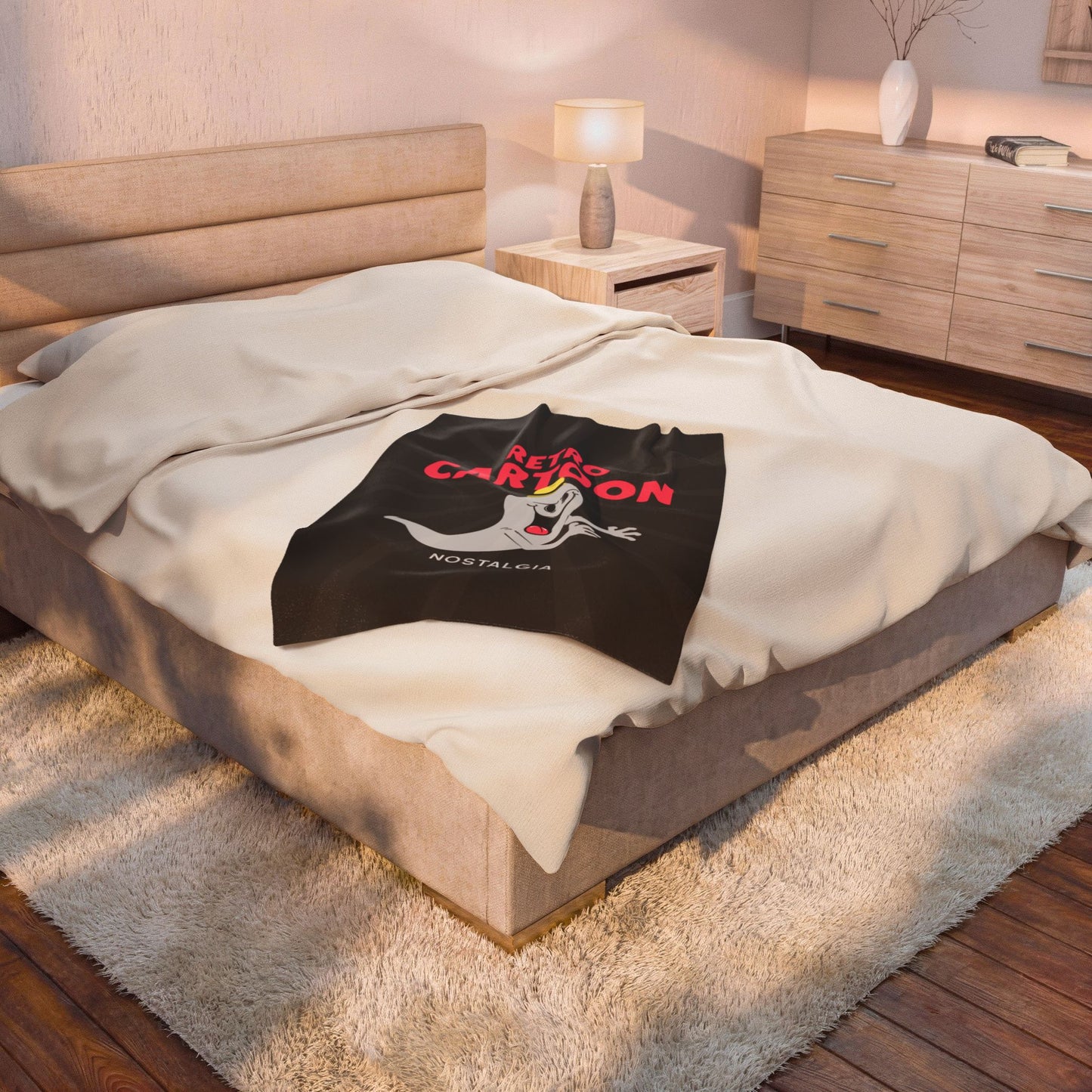 Retro Cartoon Ghost Velveteen Plush Blanket