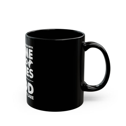 Anime, Video Games, or Food Black Coffee Mug