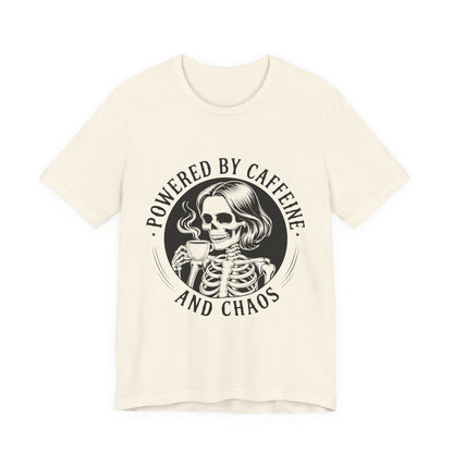 Powered by Caffeine and Chaos Skeleton Tee