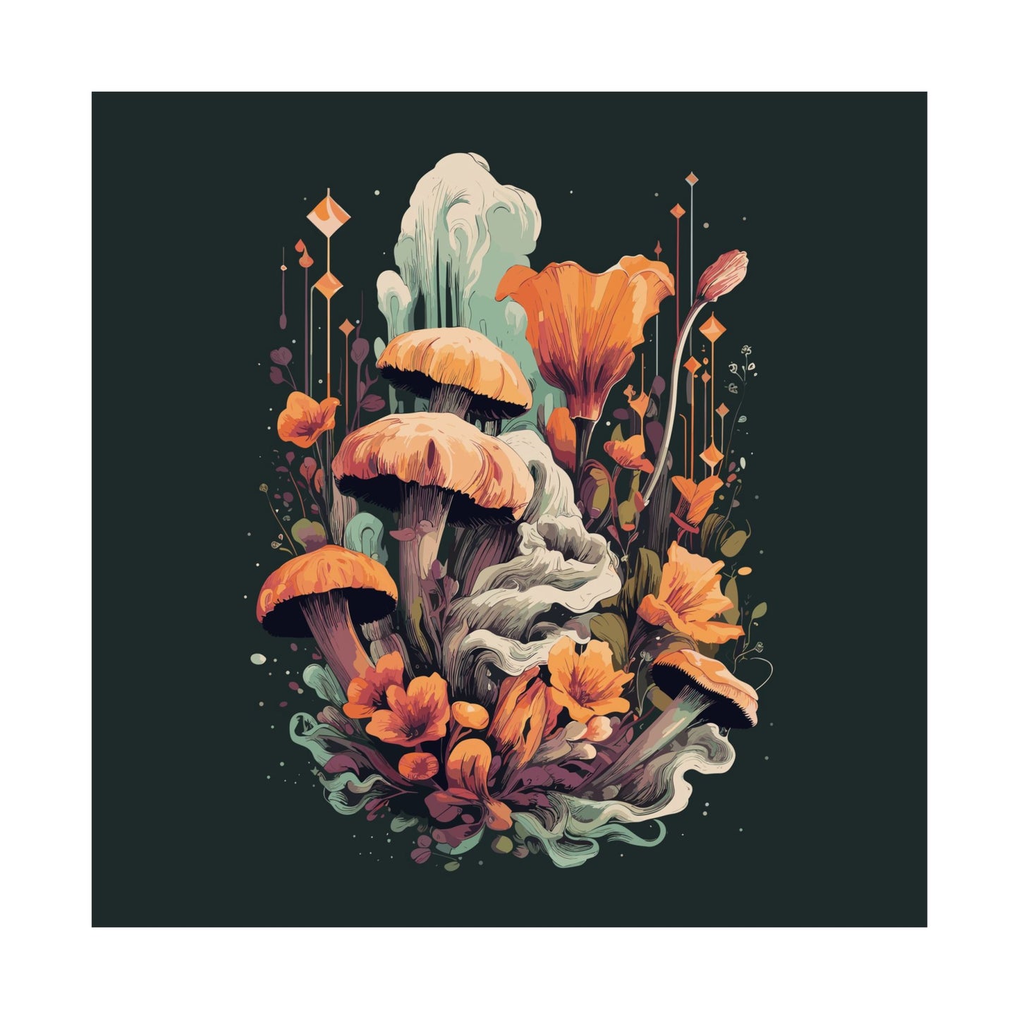 Midnight Garden Square Art Print