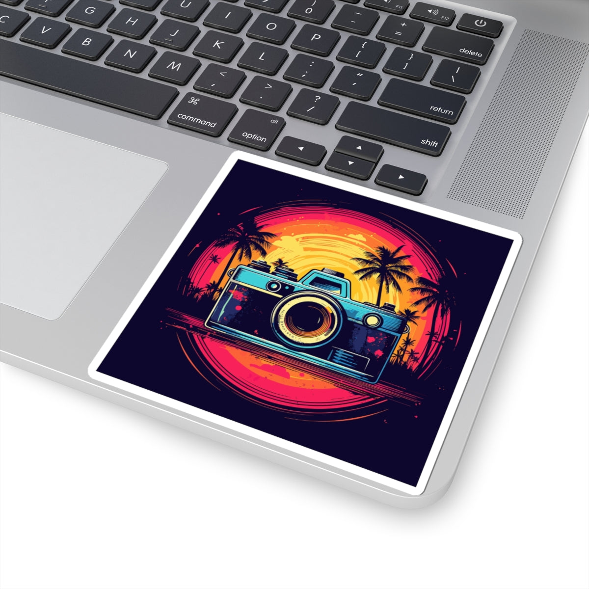 Retro Camera Sunset Sticker