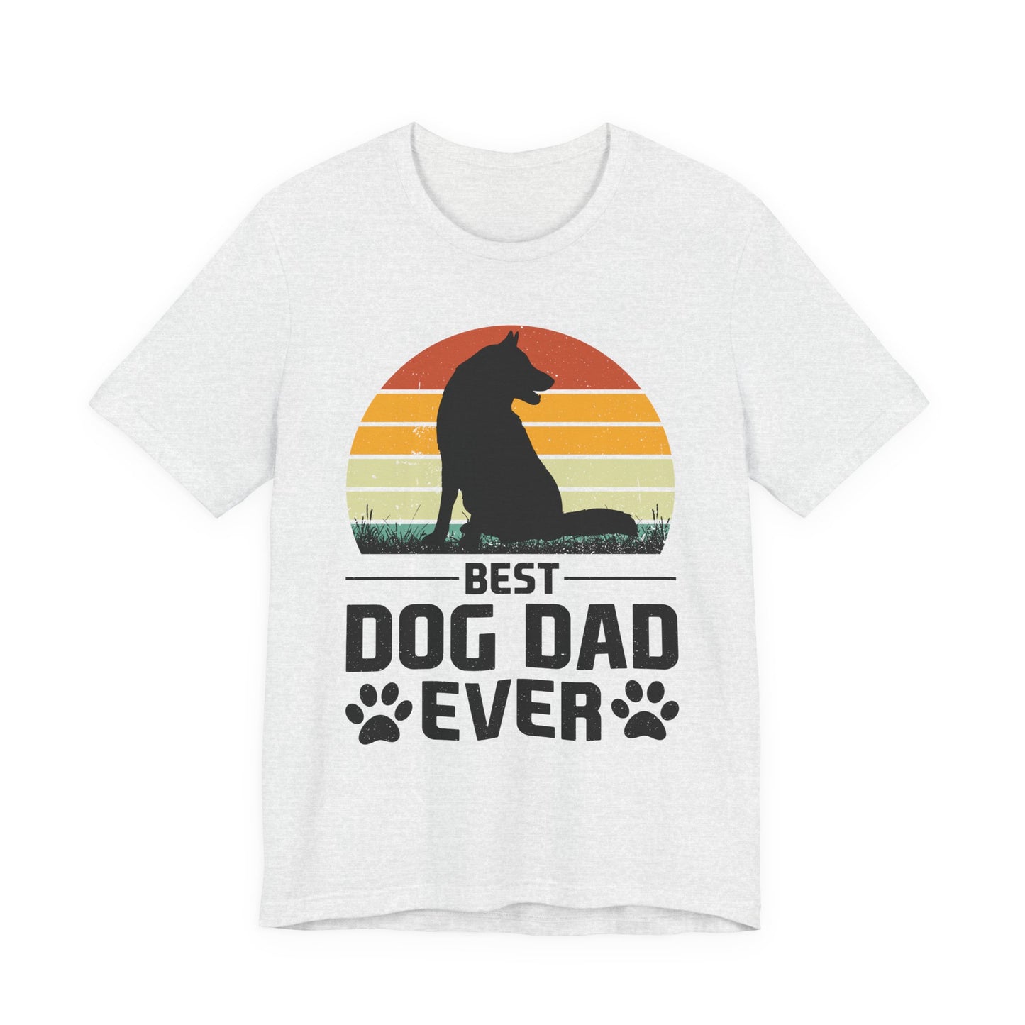 Best Dog Dad Ever Retro Sunset Tee
