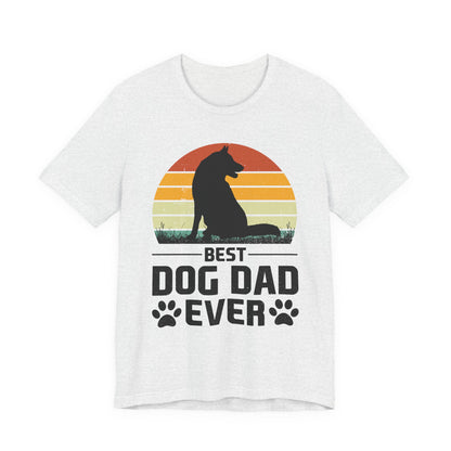 Best Dog Dad Ever Retro Sunset Tee