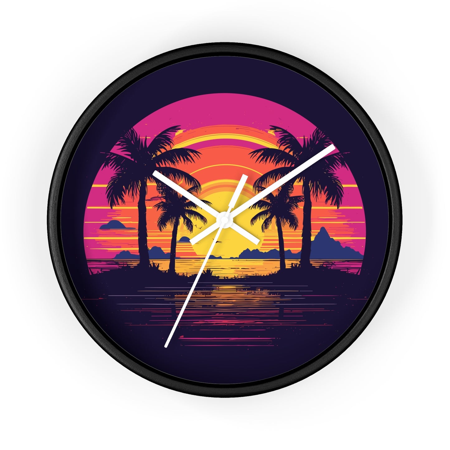 Neon Lagoon Wall Clock