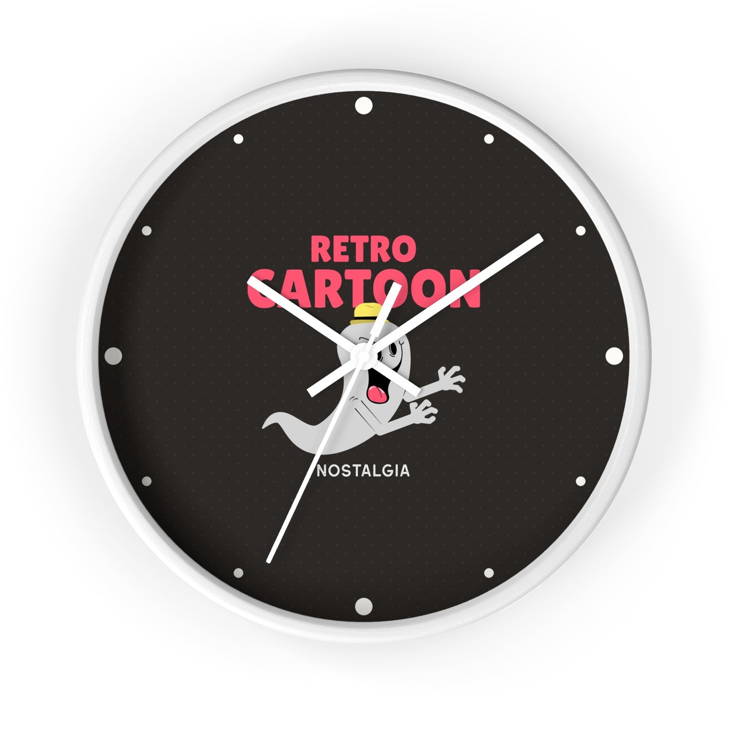 Retro Cartoon Ghost Wall Clock