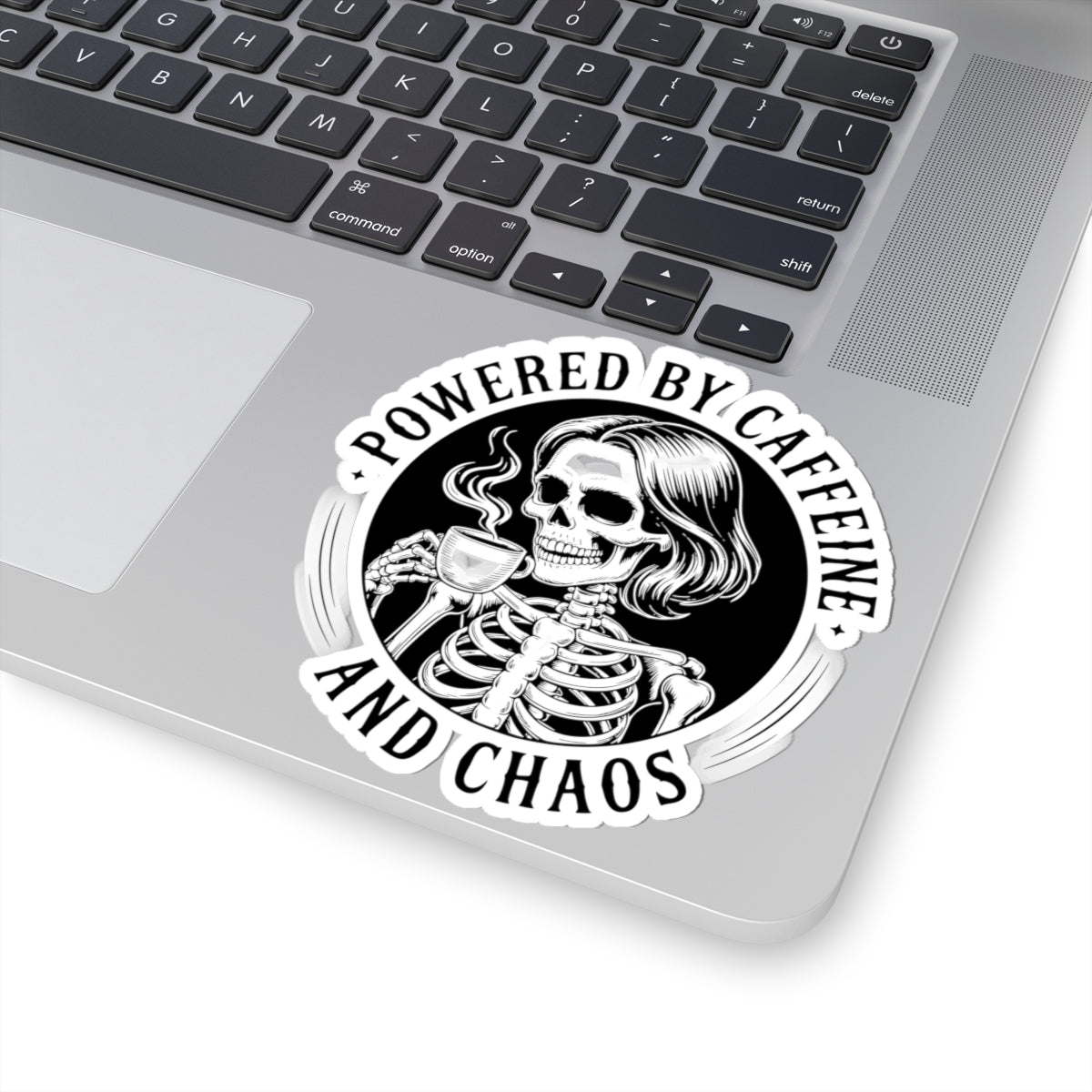 Powered by Caffeine and Chaos Kiss-Cut Sticker