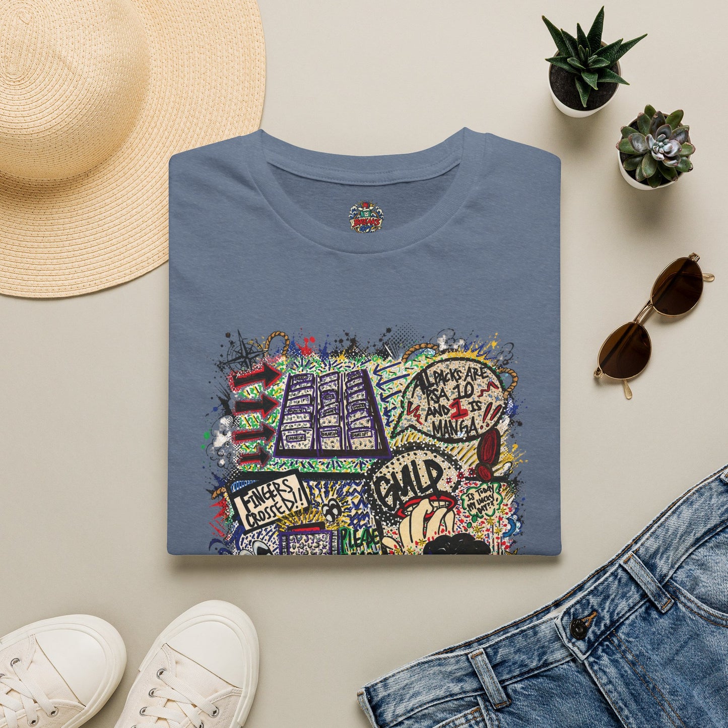 BreaksGPT Manga Card Breaker T-Shirt | Pirate Trading Card Graphic Tee Color Version