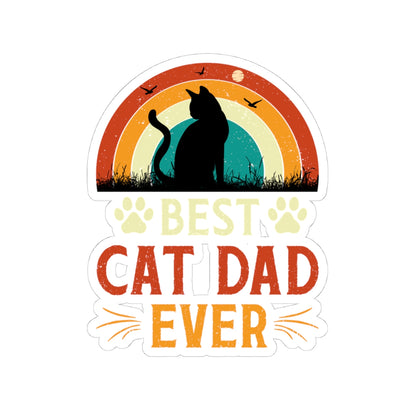 Best Cat Dad Ever Kiss-Cut Sticker