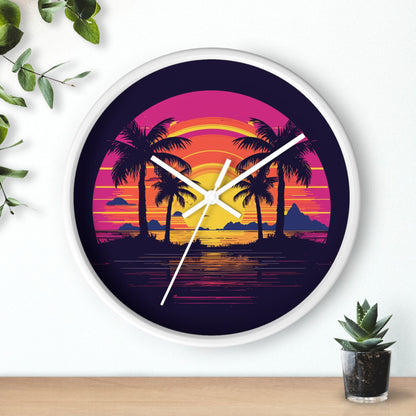 Neon Lagoon Wall Clock