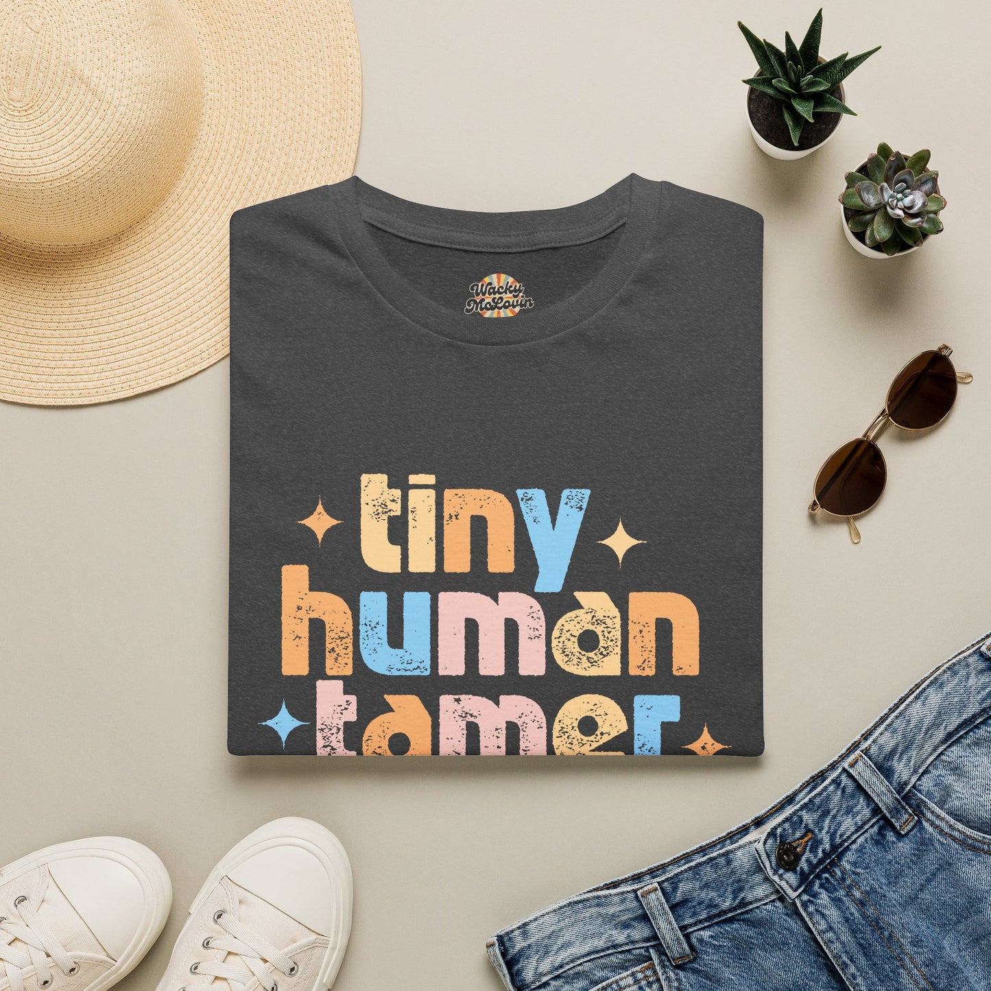 Tiny Human Tamer Retro Parenting Tee