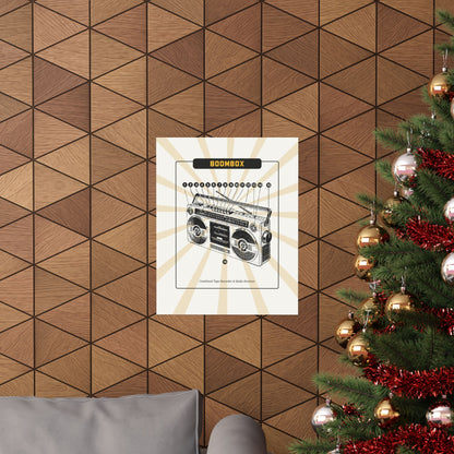 Boombox Blueprint Retro Poster
