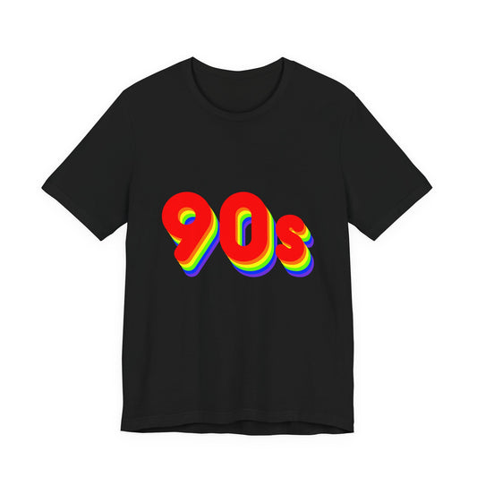 90s Rainbow bubble letters soft Bella Canvas unisex tee