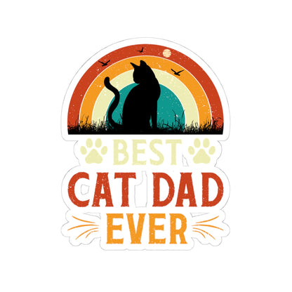 Best Cat Dad Ever Kiss-Cut Sticker