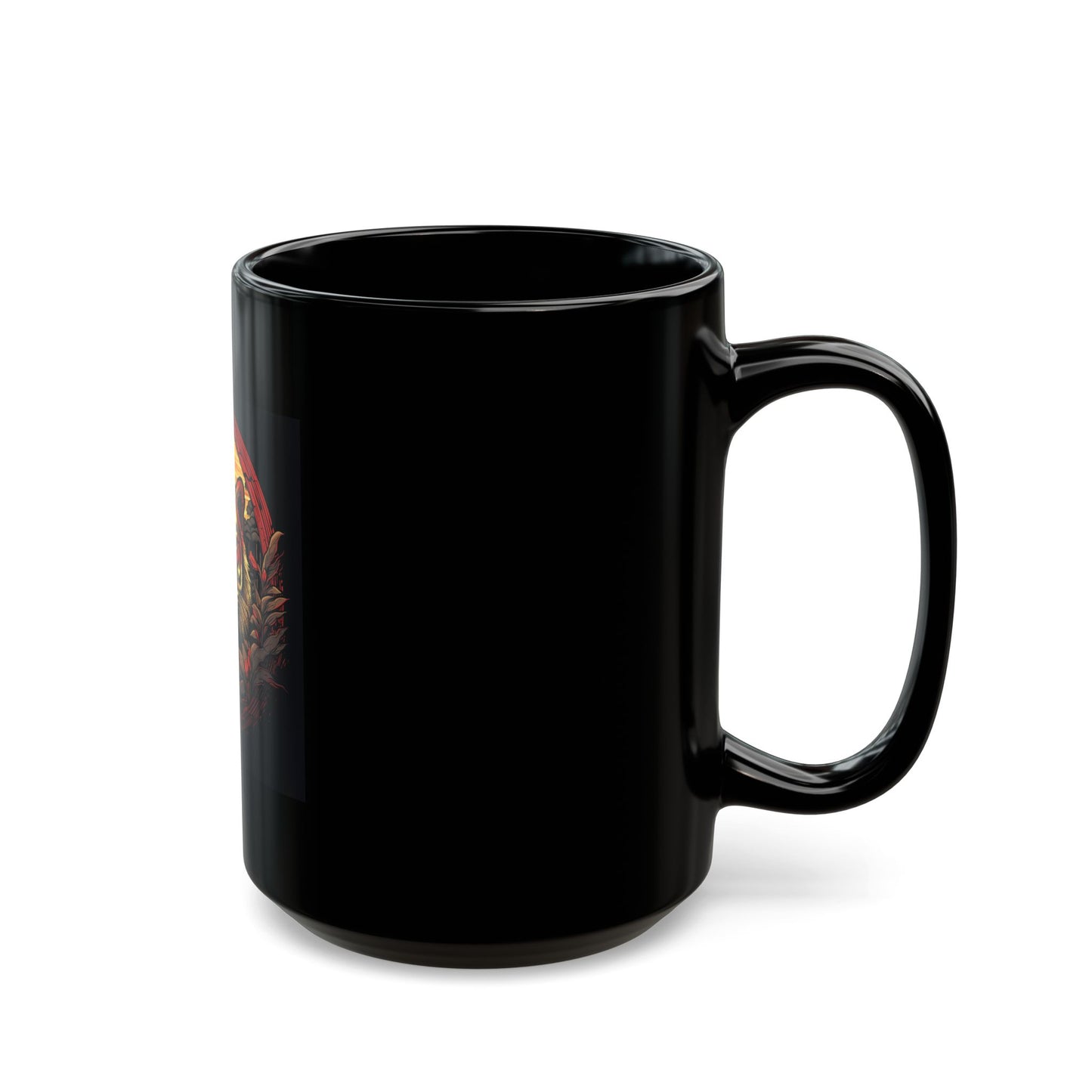 Tiger Wreath Black Mug