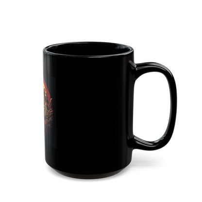 Tiger Wreath Black Mug