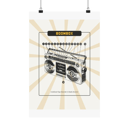 Boombox Blueprint Retro Poster