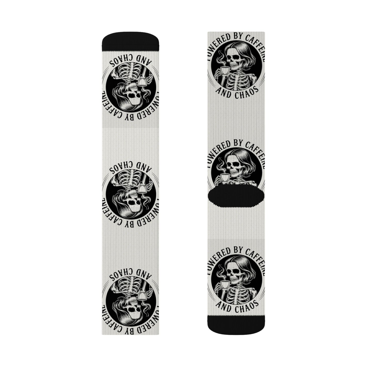 Powered by Caffeine and Chaos Crew Socks