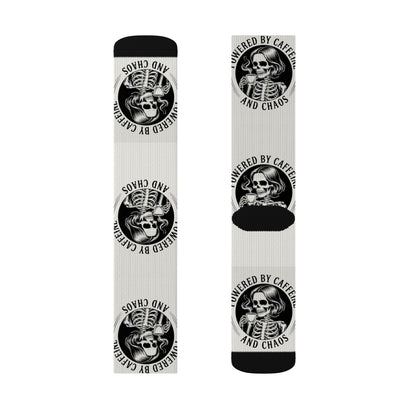 Powered by Caffeine and Chaos Crew Socks