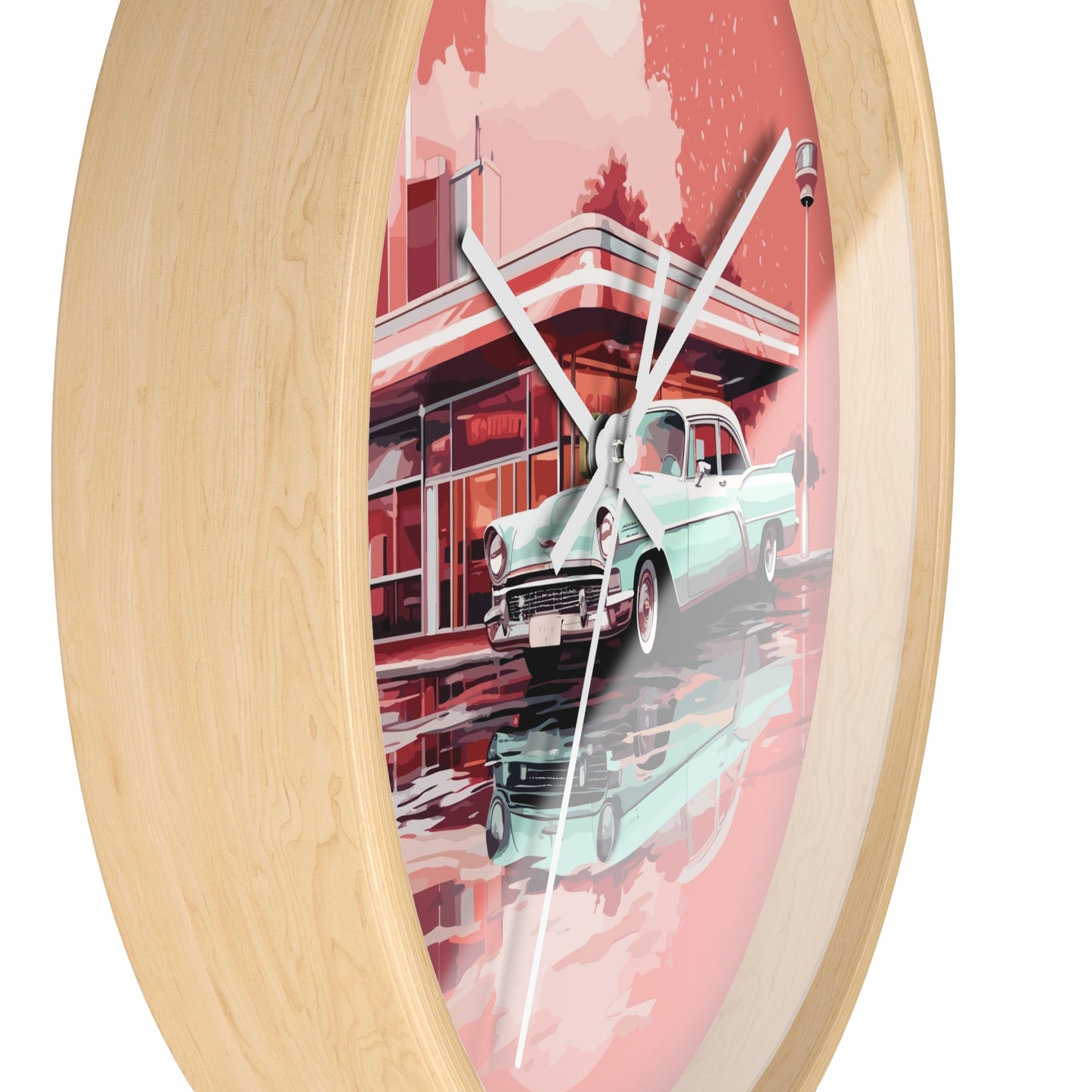 Chrome & Neon Diner Wall Clock