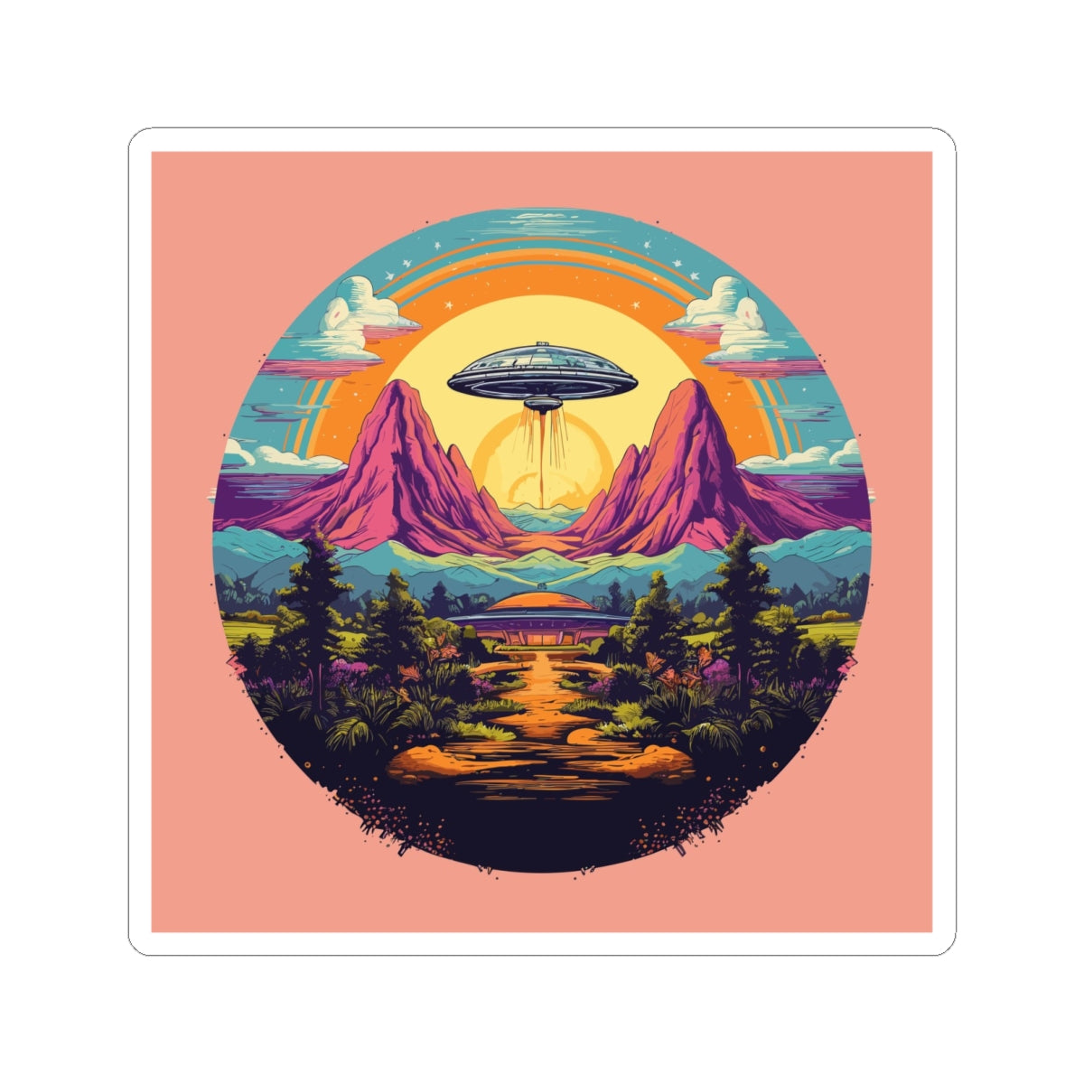 Rainbow Saucer Sticker