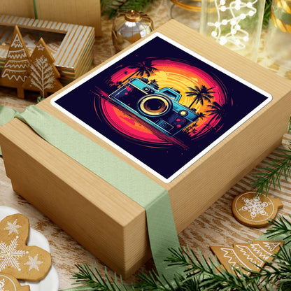 Retro Camera Sunset Sticker