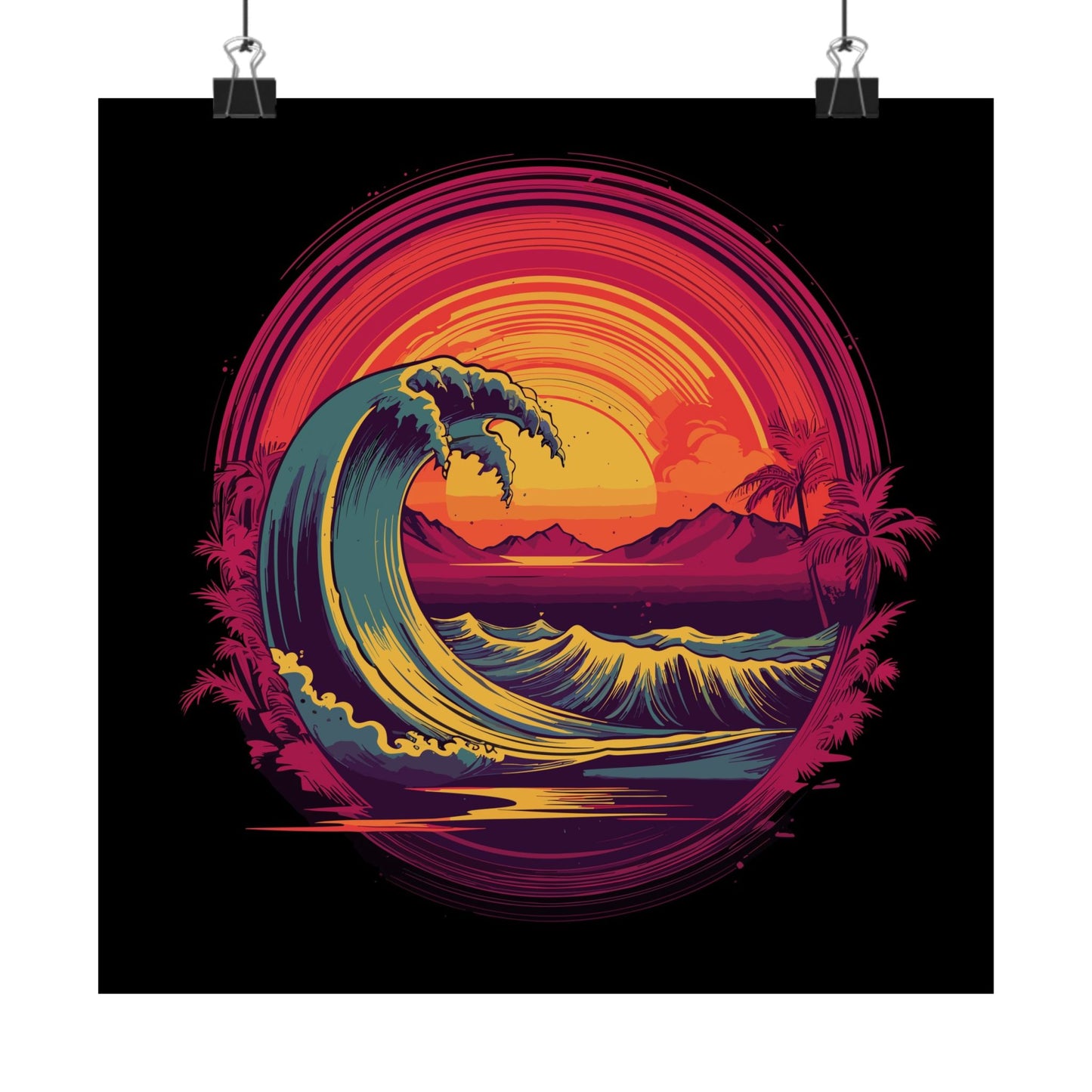 The Big Wave Square Art Print