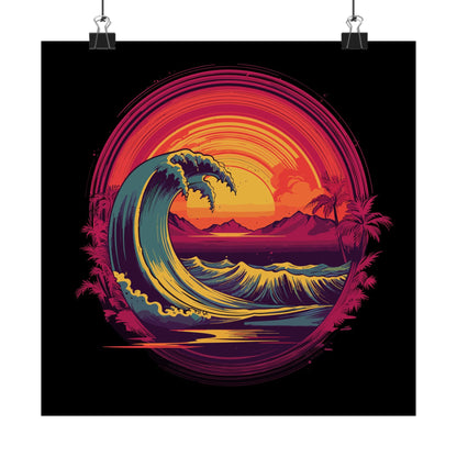 The Big Wave Square Art Print