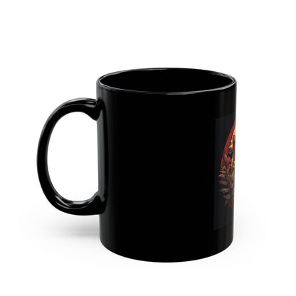 Tiger Wreath Black Mug