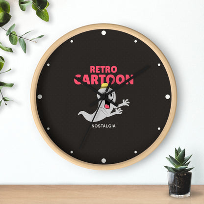 Retro Cartoon Ghost Wall Clock