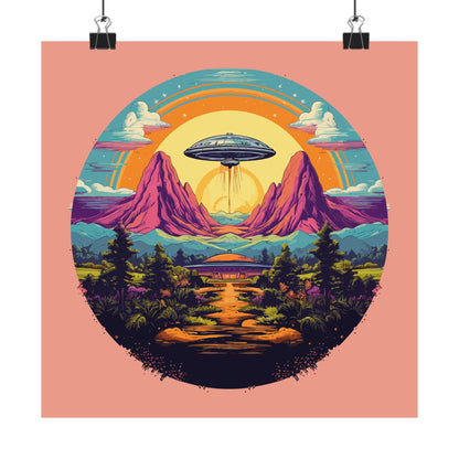Rainbow Saucer Square Art Print
