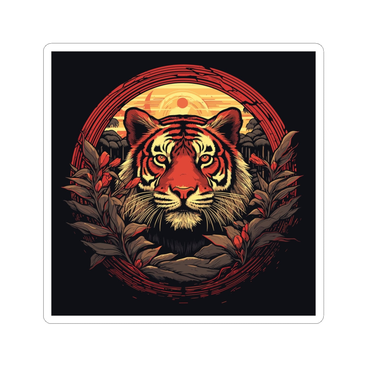 Tiger Wreath Sticker