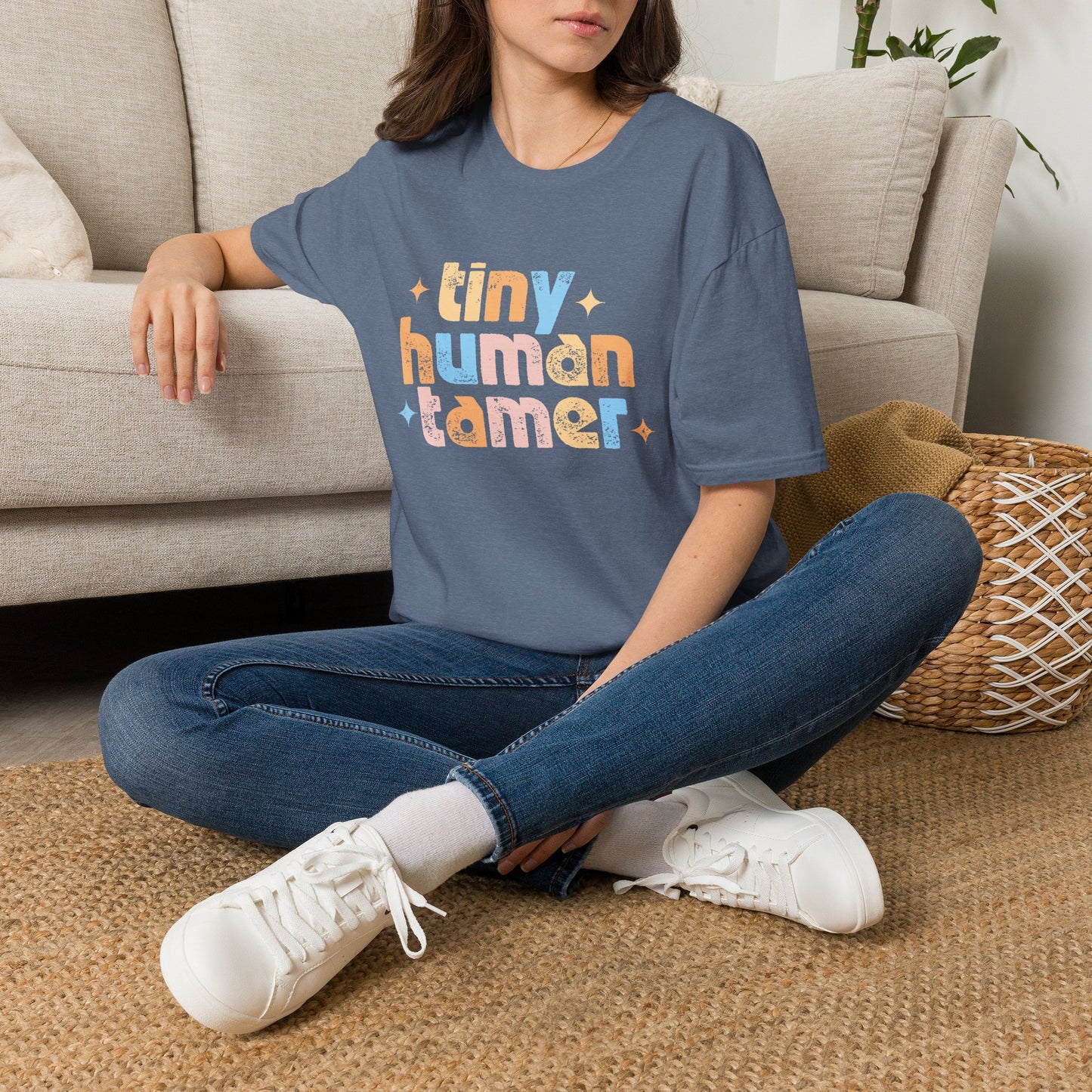 Tiny Human Tamer Retro Parenting Tee