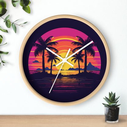 Neon Lagoon Wall Clock